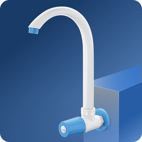 Sink Cock (Long Spout) With Flange